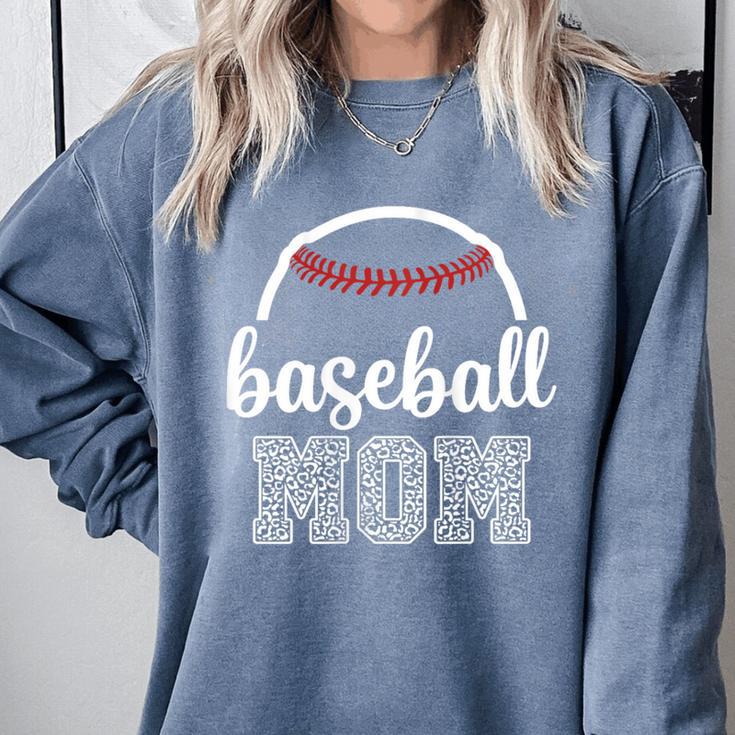 Baseball Mom Leopard Print Baseball Game Day For Mama Comfort Colors Sweatshirt