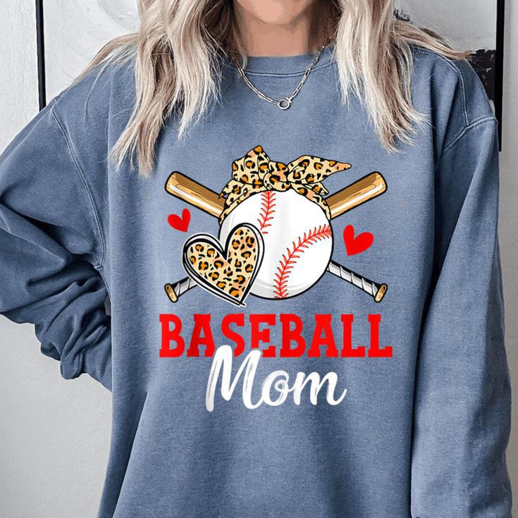 Baseball Mom Leopard Heart Mother's Day Girls Comfort Colors Sweatshirt Baseball Mom Leopard Heart Mother's Day Girls Comfort Colors Sweatshirt