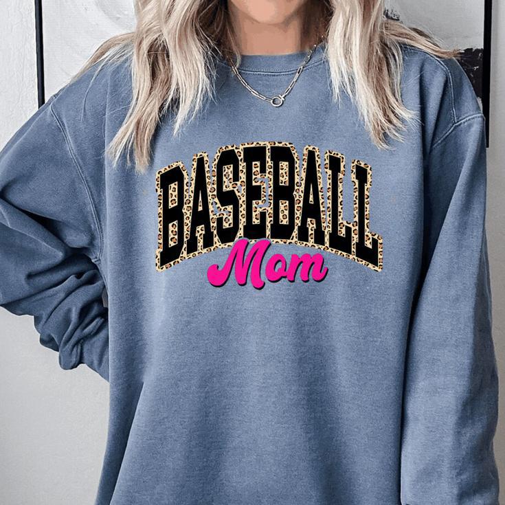 Baseball Mom Leopard Baseball Mama Life Girls Women Baller Premium Comfort Colors Sweatshirt