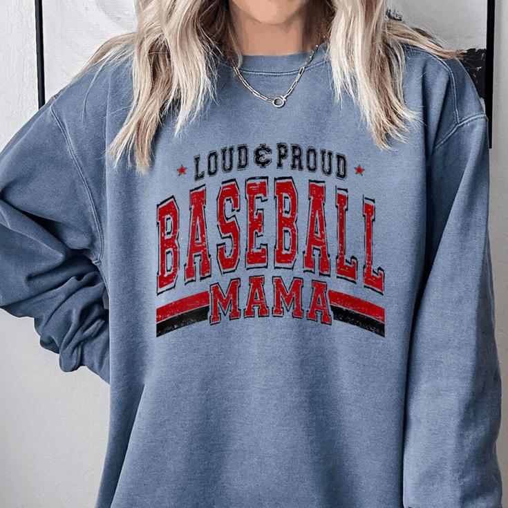 Baseball Mom Baseball Mama Mother's Day Red Loud Proud Comfort Colors Sweatshirt