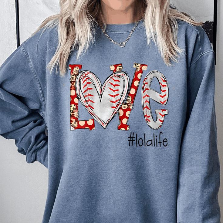 Baseball Mom Shirt Heart Love Baseball Lolalife Comfort Colors Sweatshirt