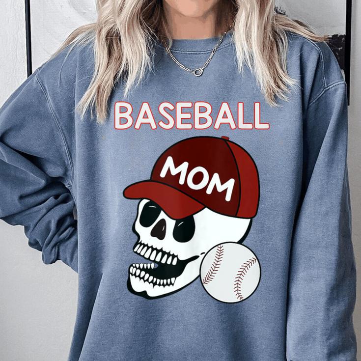 Baseball Mom Skull Sports Skeleton Comfort Colors Sweatshirt Baseball Mom Skull Sports Skeleton Comfort Colors Sweatshirt