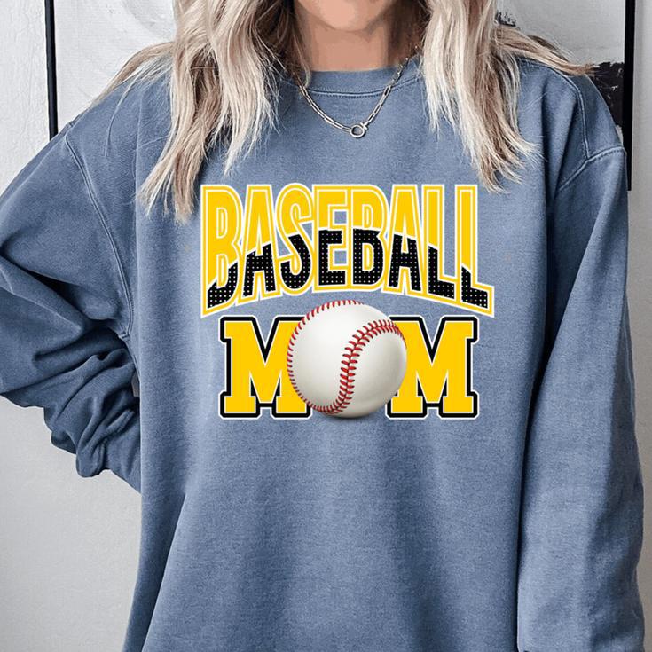 Baseball Mom Sports Mom Yellow Comfort Colors Sweatshirt