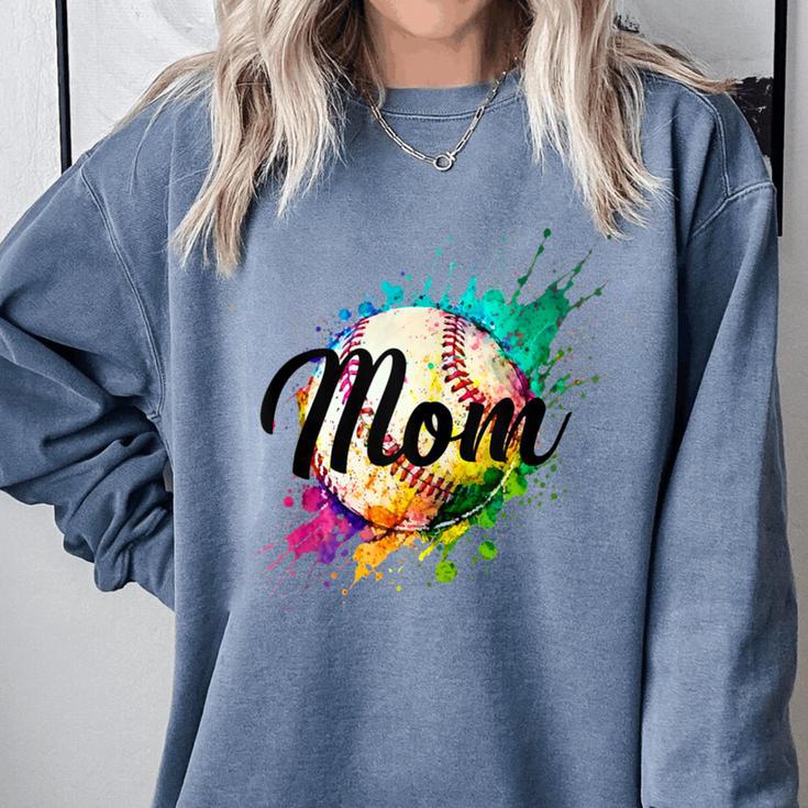 Baseball Mom USA American Baseball Graphic Comfort Colors Sweatshirt