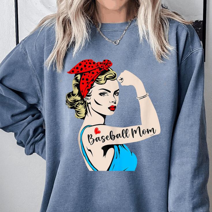 Baseball Mom Woman Baseball Sport Lover Comfort Colors Sweatshirt