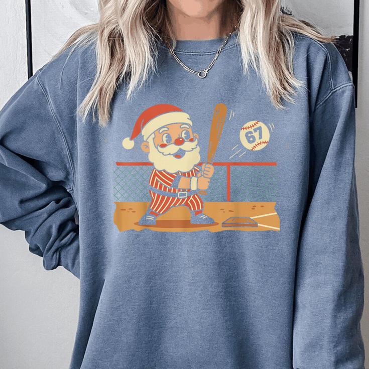 Baseball Santa 67 Christmas Xmas Boys Retro Comfort Colors Sweatshirt Baseball Santa 67 Christmas Xmas Boys Retro Comfort Colors Sweatshirt