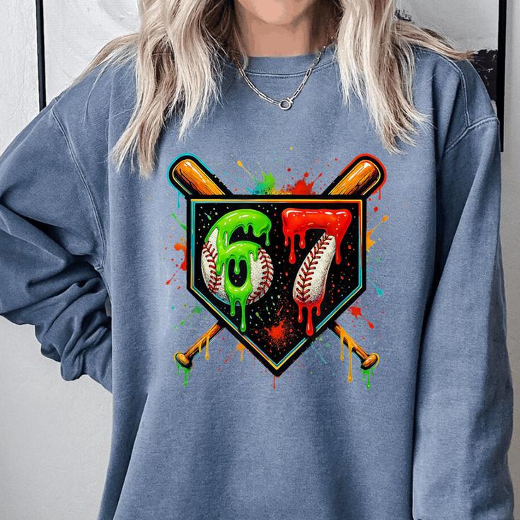 Baseball Six Seven 67 Meme Ice Cream Drip Xmas Women Men Comfort Colors Sweatshirt Baseball Six Seven 67 Meme Ice Cream Drip Xmas Women Men Comfort Colors Sweatshirt