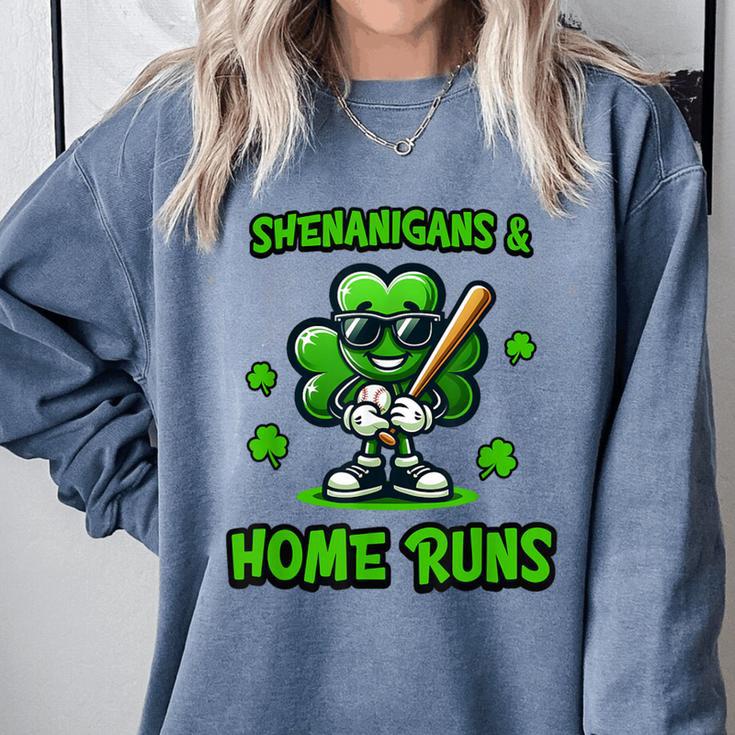 Baseball St Patrick's Day Irish Shamrock Trendy Comfort Colors Sweatshirt