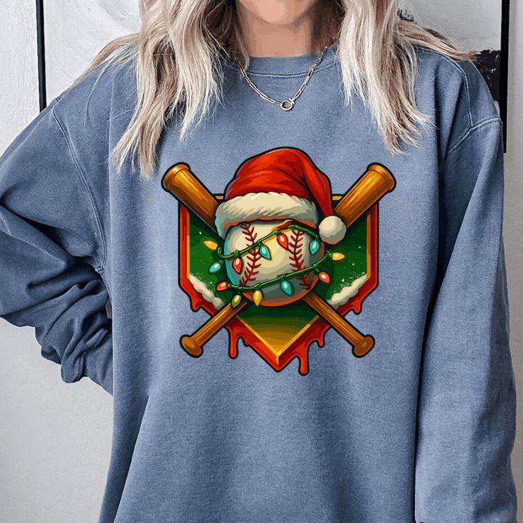 Baseball Xmas Christmas Baseball Ice Cream Drip Boys Comfort Colors Sweatshirt