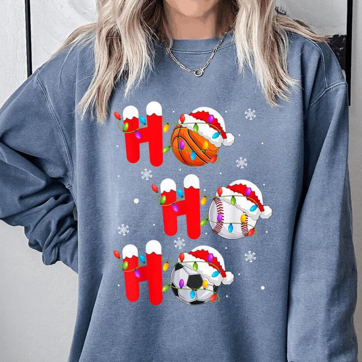 Basketball Baseball Soccer Christmas Ho Ho Ho Santa Xmas Comfort Colors Sweatshirt Basketball Baseball Soccer Christmas Ho Ho Ho Santa Xmas Comfort Colors Sweatshirt