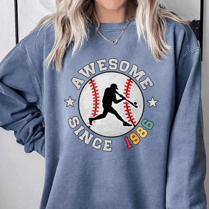 Birthday Baseball Lover 40 Years Old Awesome Since 1986 Premium Tri-Blend Comfort Colors Sweatshirt Birthday Baseball Lover 40 Years Old Awesome Since 1986 Premium Tri-Blend Comfort Colors Sweatshirt