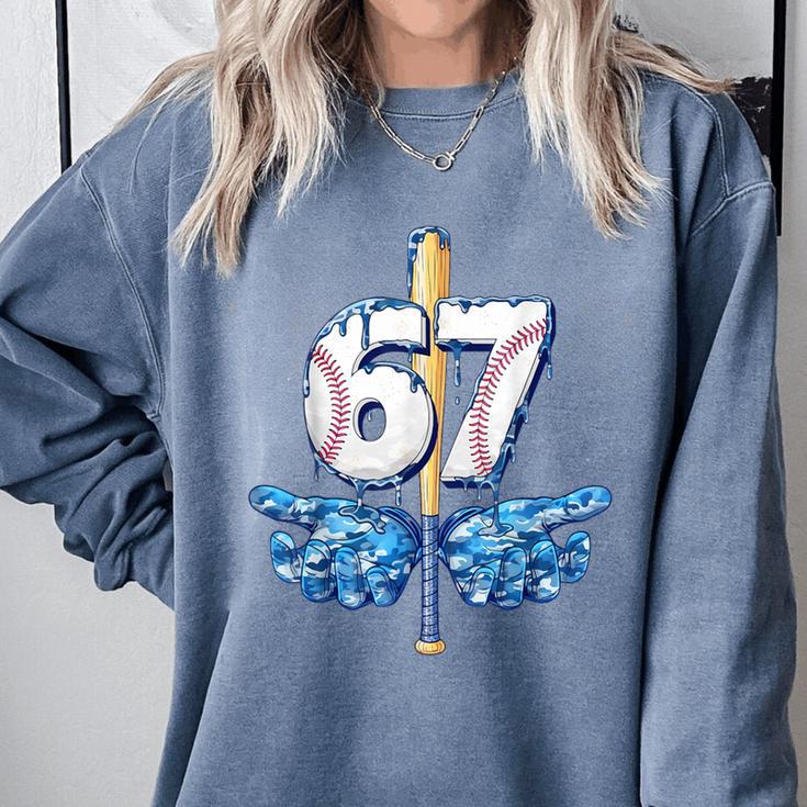 Blue Camo Baseball 67 Six Seven Camo Ice Cream Drip Boy Teen Comfort Colors Sweatshirt Blue Camo Baseball 67 Six Seven Camo Ice Cream Drip Boy Teen Comfort Colors Sweatshirt