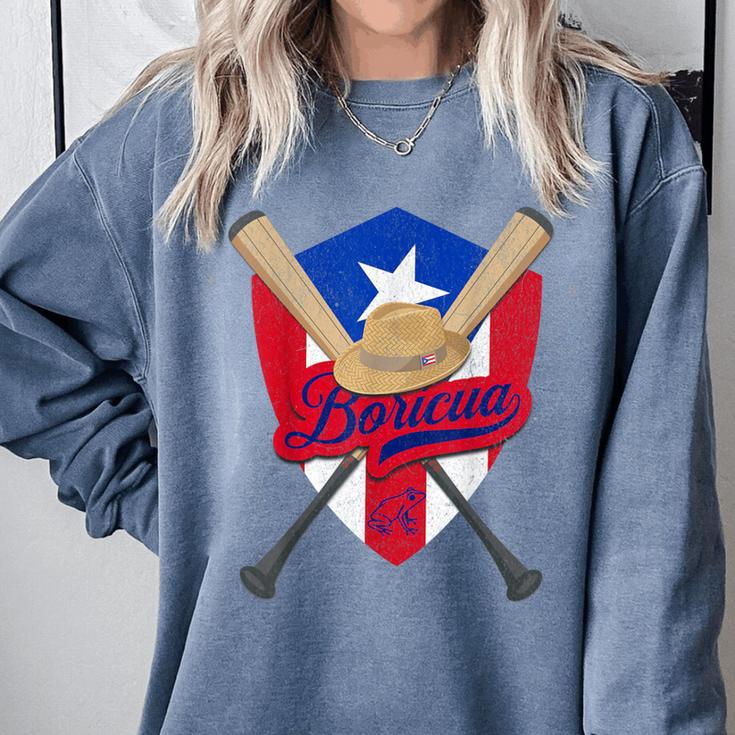 Boricua Puerto Rico Baseball Coqui Frog Pava Hat Fan Comfort Colors Sweatshirt Boricua Puerto Rico Baseball Coqui Frog Pava Hat Fan Comfort Colors Sweatshirt