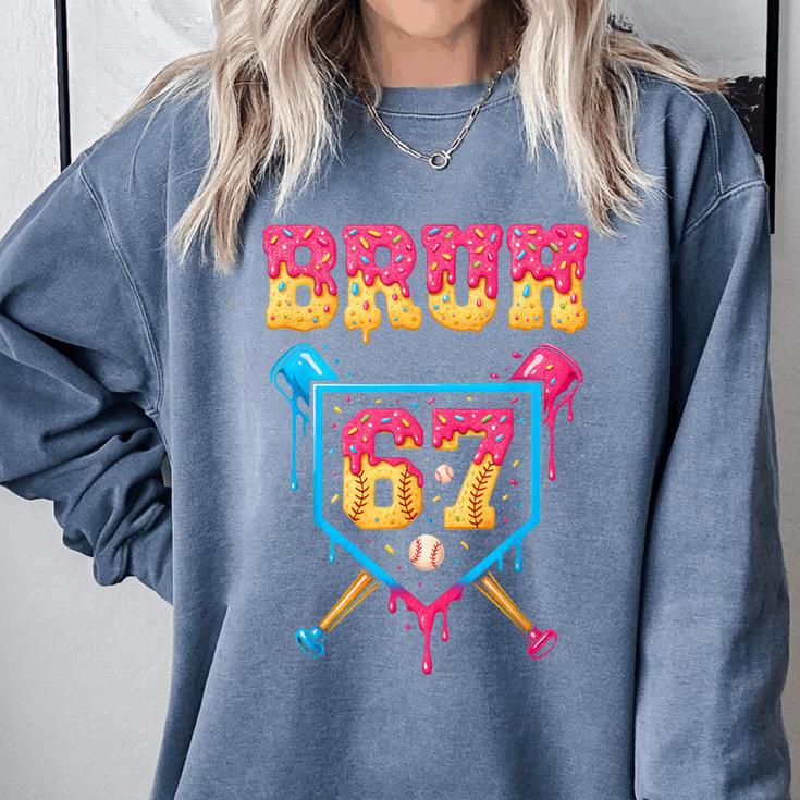 Bruh Baseball Ice Cream Drip Number 67 Player 67th Birthday Comfort Colors Sweatshirt