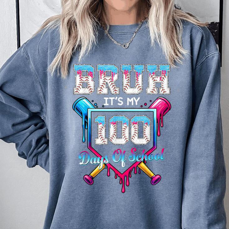Bruh It's My 100 Days Of School Baseball Ice Cream Drip Boys Comfort Colors Sweatshirt Bruh It's My 100 Days Of School Baseball Ice Cream Drip Boys Comfort Colors Sweatshirt