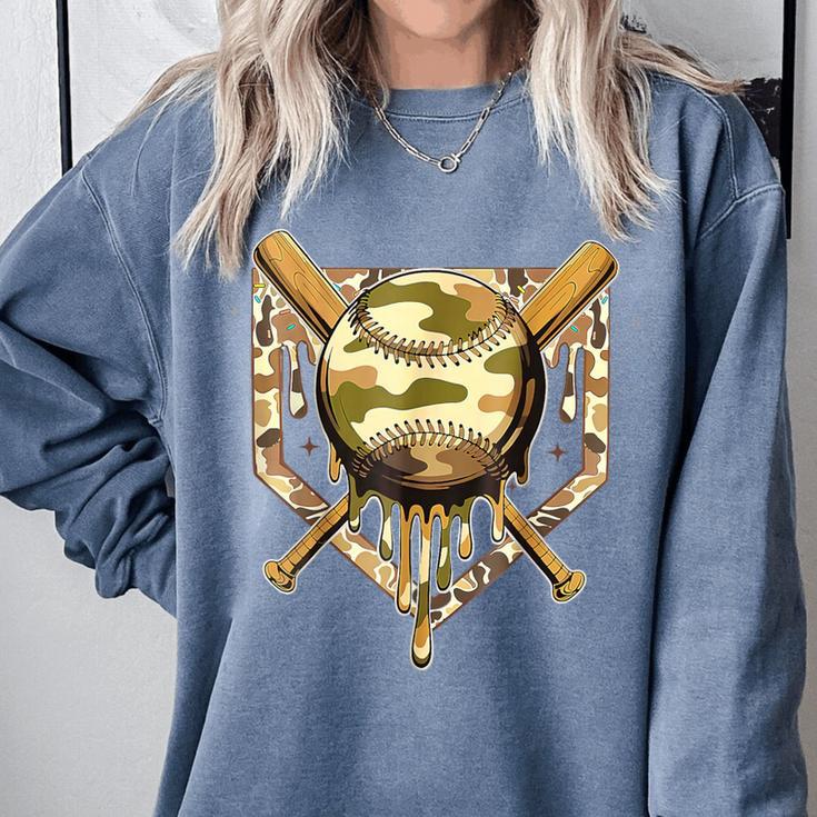 Camo Baseball Dripping Military Camouflage Sports Men Boy Comfort Colors Sweatshirt Camo Baseball Dripping Military Camouflage Sports Men Boy Comfort Colors Sweatshirt