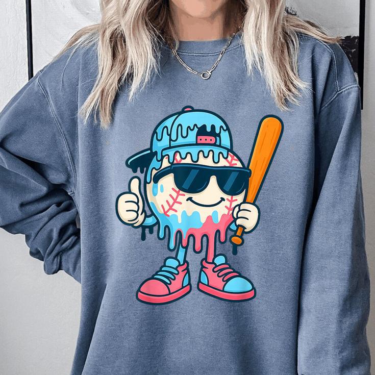 Cool Ice Cream Drip Baseball Drip For Boys Sports Kids Comfort Colors Sweatshirt
