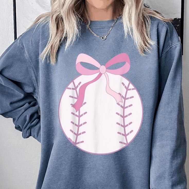 Coquette Baseball Mom Pink Bow Baseball Mama Comfort Colors Sweatshirt Coquette Baseball Mom Pink Bow Baseball Mama Comfort Colors Sweatshirt