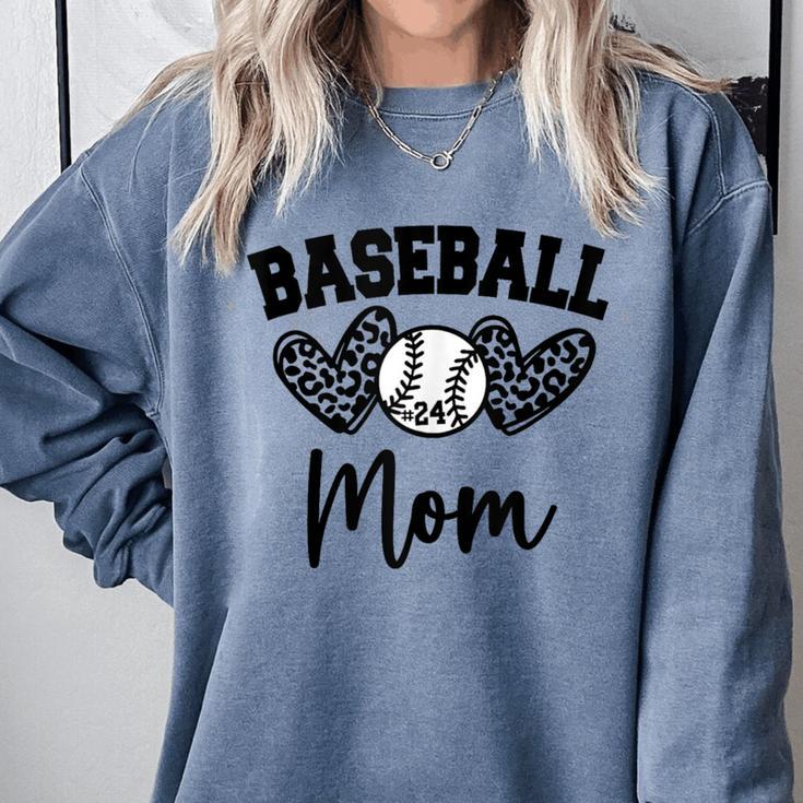 Custom Baseball Mom Number 24 Heart For Mom Comfort Colors Sweatshirt Custom Baseball Mom Number 24 Heart For Mom Comfort Colors Sweatshirt
