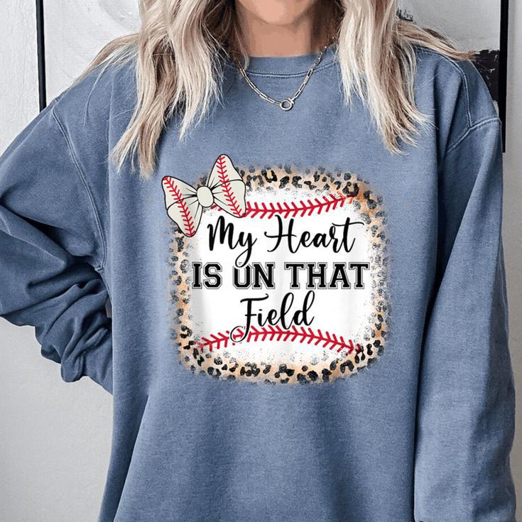 Cute Baseball Mom My Heart On That Field Sister Girl Toddler Comfort Colors Sweatshirt