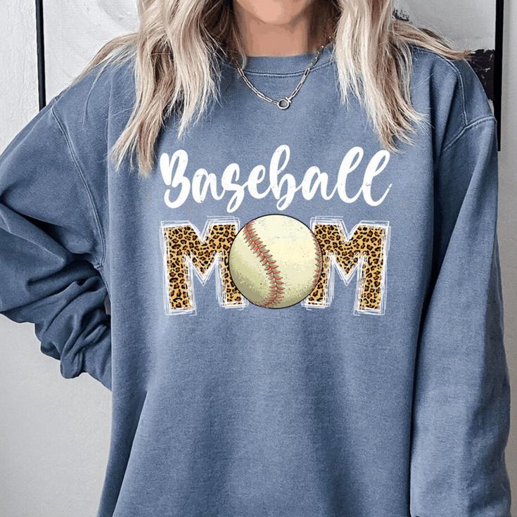 Cute Baseball Mom Leopard Print Mom For Mother's Day Comfort Colors Sweatshirt Cute Baseball Mom Leopard Print Mom For Mother's Day Comfort Colors Sweatshirt