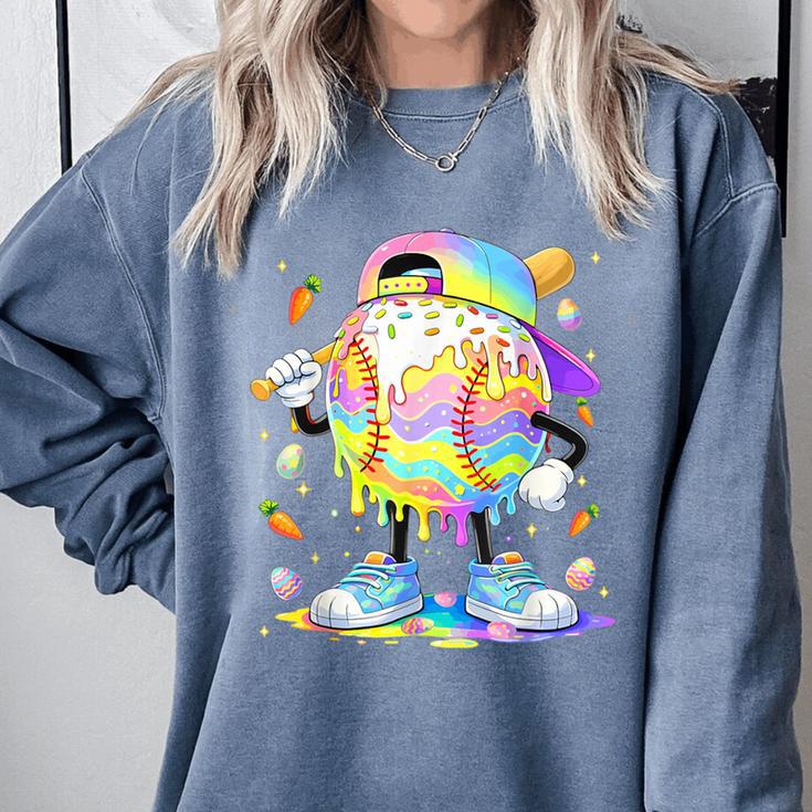 Cute Easter Baseball Ice Cream Boys Girls Kids Comfort Colors Sweatshirt Cute Easter Baseball Ice Cream Boys Girls Kids Comfort Colors Sweatshirt