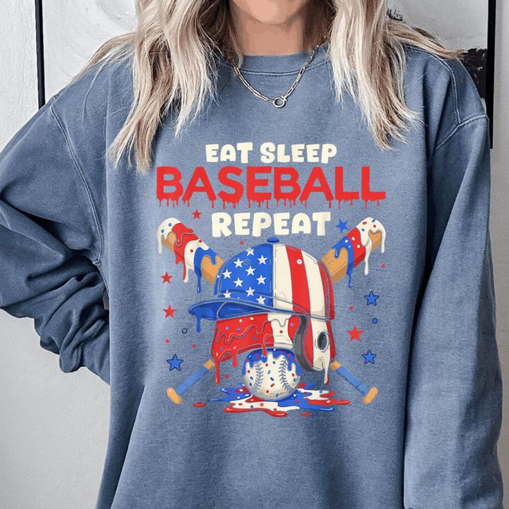 Eat Sleep Baseball Repeat Ice Cream Drip Crossed Bats Comfort Colors Sweatshirt Eat Sleep Baseball Repeat Ice Cream Drip Crossed Bats Comfort Colors Sweatshirt