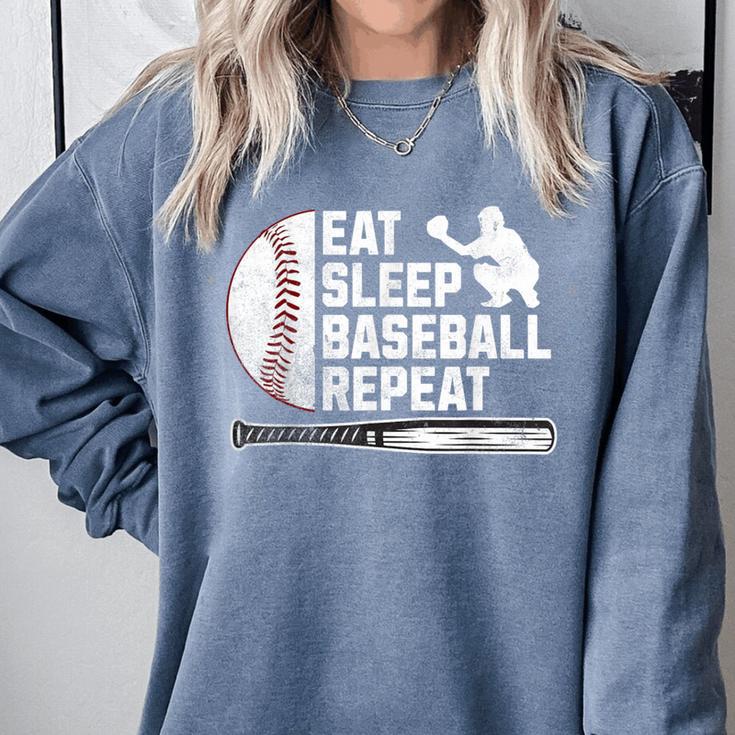 Eat Sleep Baseball Repeat Baseball Player Men Boys Comfort Colors Sweatshirt Eat Sleep Baseball Repeat Baseball Player Men Boys Comfort Colors Sweatshirt