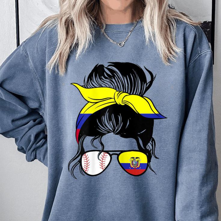 Ecuador Baseball Mom Ecuadorian Baseball Girl Comfort Colors Sweatshirt