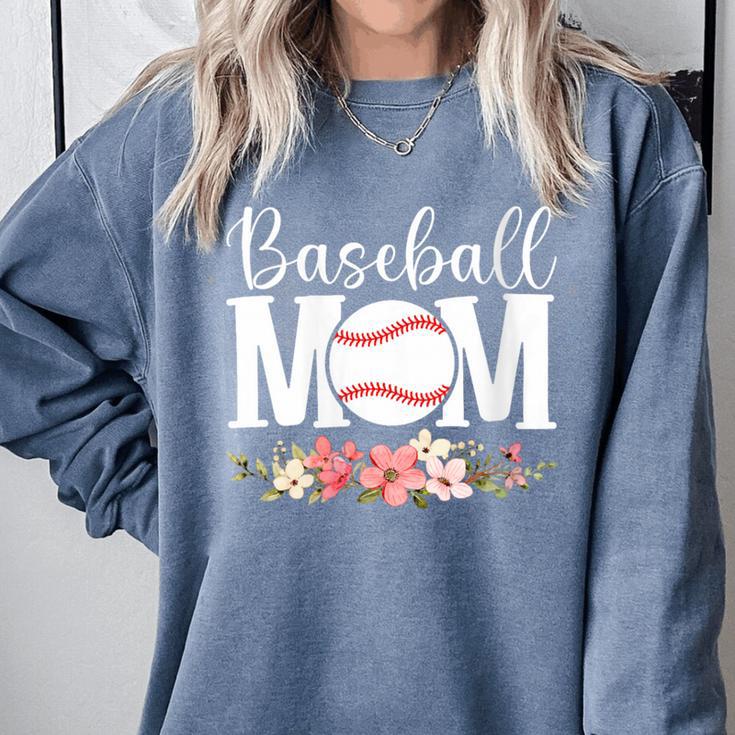 Floral Baseball Mom Mother's Day Cute Baseball Mama Mommy Comfort Colors Sweatshirt Floral Baseball Mom Mother's Day Cute Baseball Mama Mommy Comfort Colors Sweatshirt