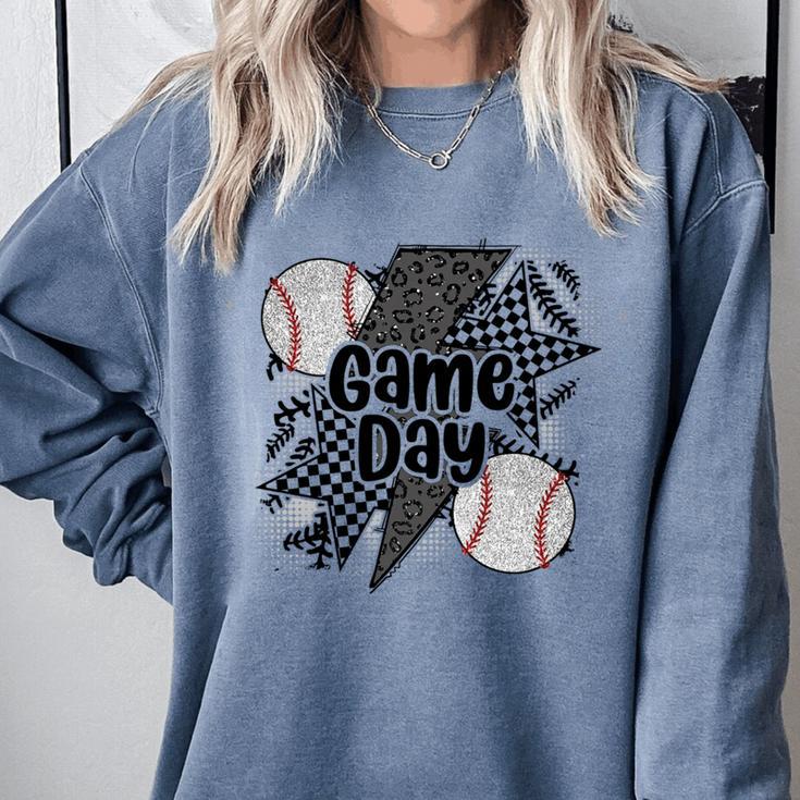 Game Day Baseball Retro Checkered Baseball Comfort Colors Sweatshirt Game Day Baseball Retro Checkered Baseball Comfort Colors Sweatshirt