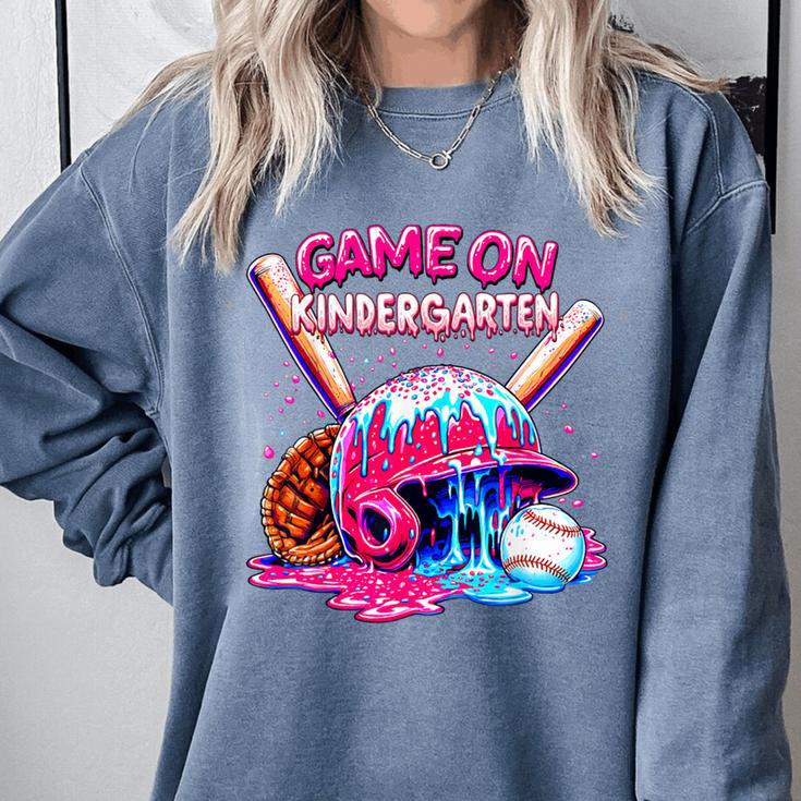 Game Kindergarten Baseball Ice Cream Drip On Back To School Comfort Colors Sweatshirt