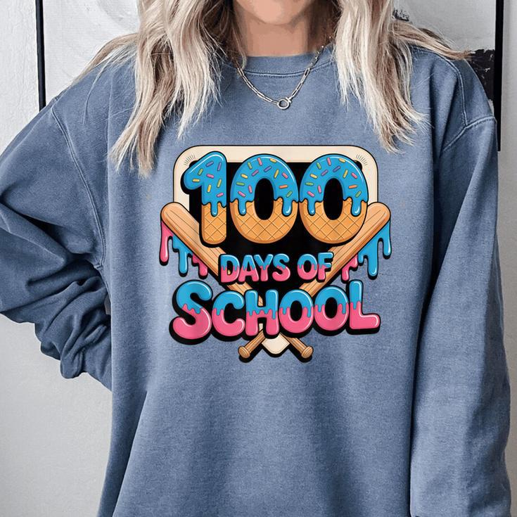 Happy 100 Days Of School Baseball Drip For Kids Teachers Comfort Colors Sweatshirt Happy 100 Days Of School Baseball Drip For Kids Teachers Comfort Colors Sweatshirt