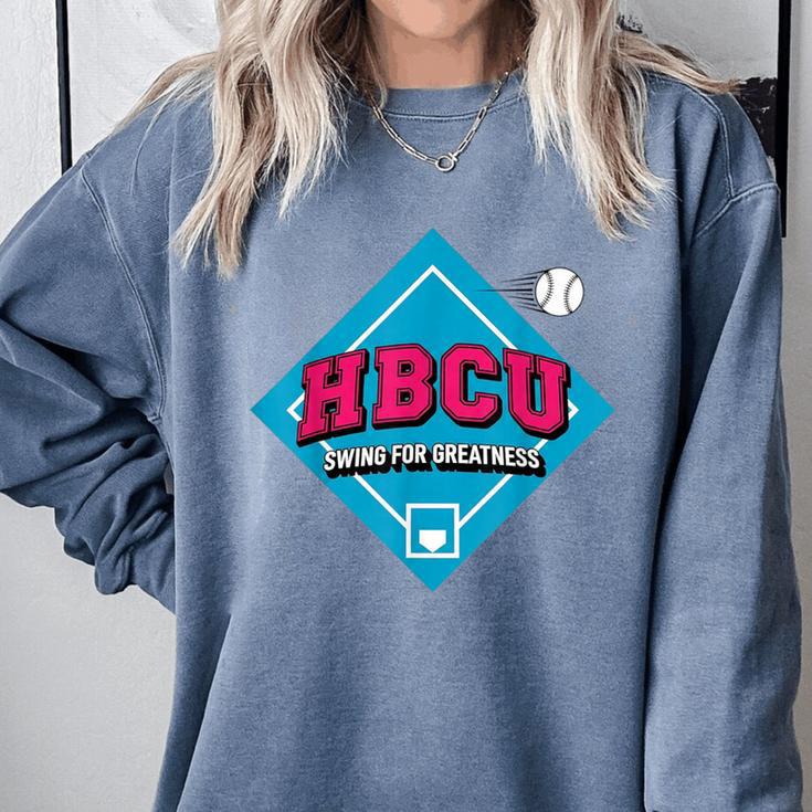 HBCU Swing For Greatness Baseball Softball College Apparel Comfort Colors Sweatshirt HBCU Swing For Greatness Baseball Softball College Apparel Comfort Colors Sweatshirt