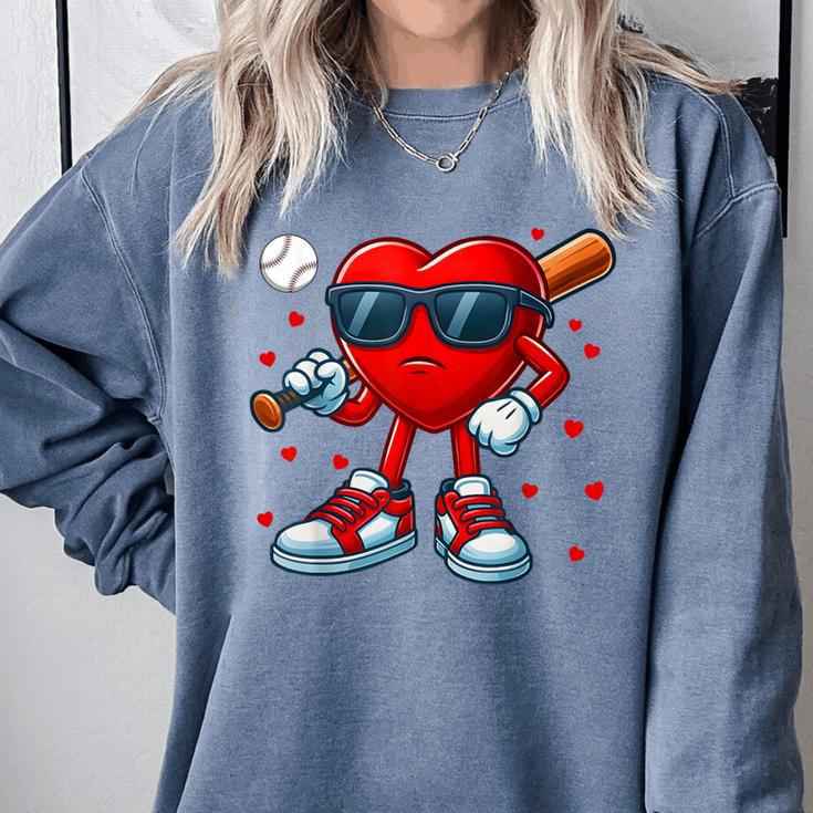 Heart Love Baseball Valentine Outfit Men Boy Comfort Colors Sweatshirt Heart Love Baseball Valentine Outfit Men Boy Comfort Colors Sweatshirt