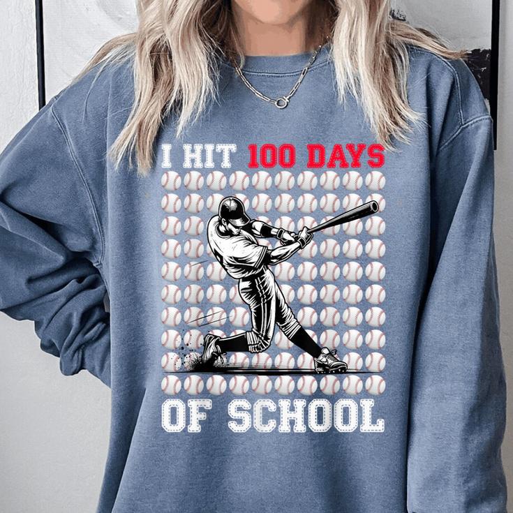 I Hit 100 Days Of School Baseball 100th Day Boys Kids Comfort Colors Sweatshirt I Hit 100 Days Of School Baseball 100th Day Boys Kids Comfort Colors Sweatshirt