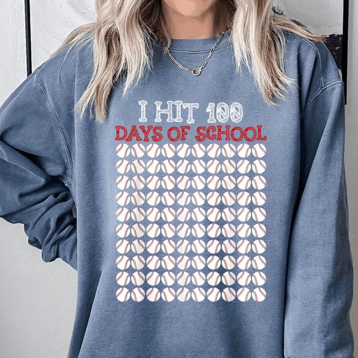 I Hit 100 Days Of School Baseball Lover Teacher Student Comfort Colors Sweatshirt I Hit 100 Days Of School Baseball Lover Teacher Student Comfort Colors Sweatshirt