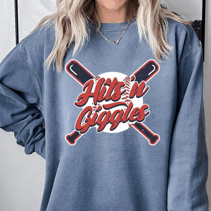 Hits 'n Giggles Baseball Player Women Baseball Mom Mother Comfort Colors Sweatshirt Hits 'n Giggles Baseball Player Women Baseball Mom Mother Comfort Colors Sweatshirt