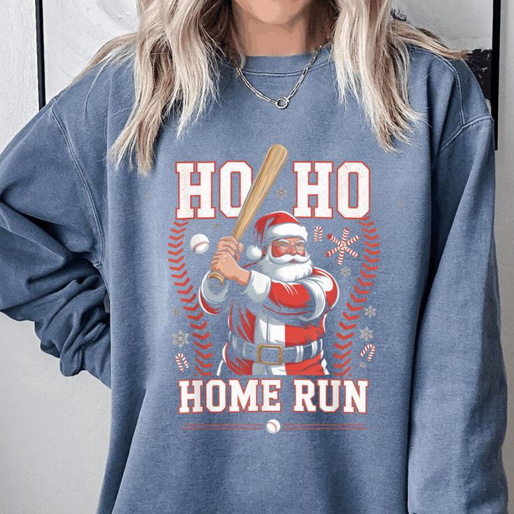 Ho Ho Home Run Baseball Christmas Holiday Sports Santa Comfort Colors Sweatshirt Ho Ho Home Run Baseball Christmas Holiday Sports Santa Comfort Colors Sweatshirt