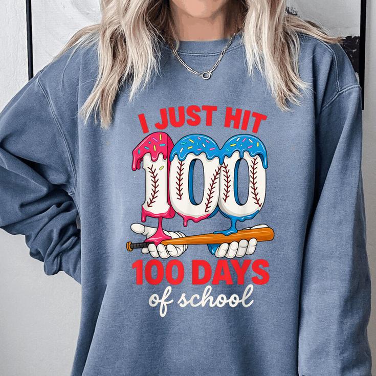 HUGvyn I Just Hit 100 Days Of School Baseball Ice Cream Boys Comfort Colors Sweatshirt HUGvyn I Just Hit 100 Days Of School Baseball Ice Cream Boys Comfort Colors Sweatshirt