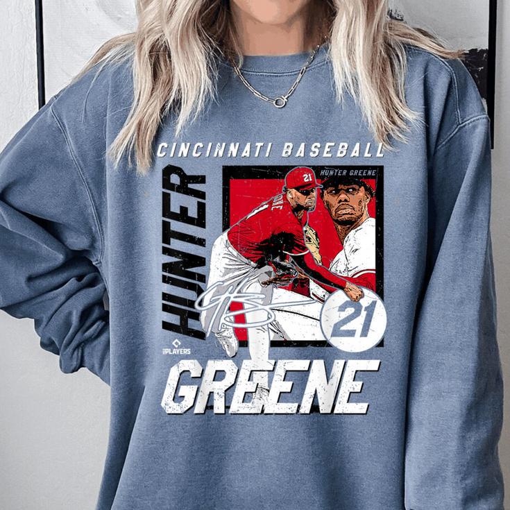 Hunter Greene Cincinnati MLB Baseball Players MLBHGR203M Comfort Colors Sweatshirt Hunter Greene Cincinnati MLB Baseball Players MLBHGR203M Comfort Colors Sweatshirt