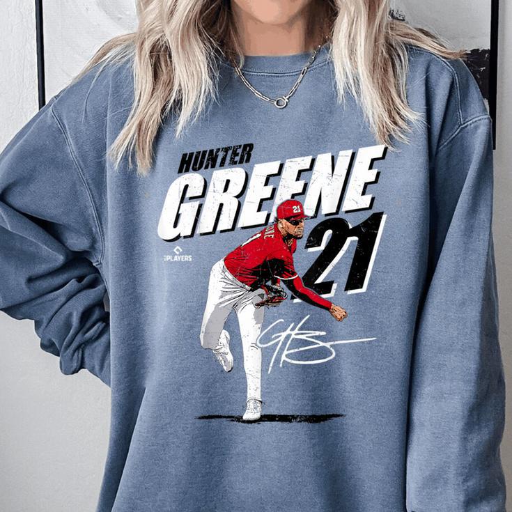 Hunter Greene Cincinnati MLB Baseball Players MLBHGR204M Comfort Colors Sweatshirt
