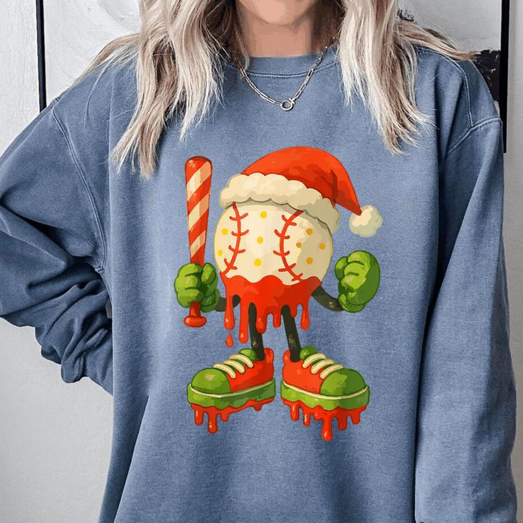 Ice Cream Drip Baseball Christmas Baseball Drip Candy Cane Comfort Colors Sweatshirt Ice Cream Drip Baseball Christmas Baseball Drip Candy Cane Comfort Colors Sweatshirt