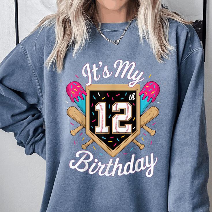 It's My 12th Birthday Baseball Fan Celebration Comfort Colors Sweatshirt It's My 12th Birthday Baseball Fan Celebration Comfort Colors Sweatshirt
