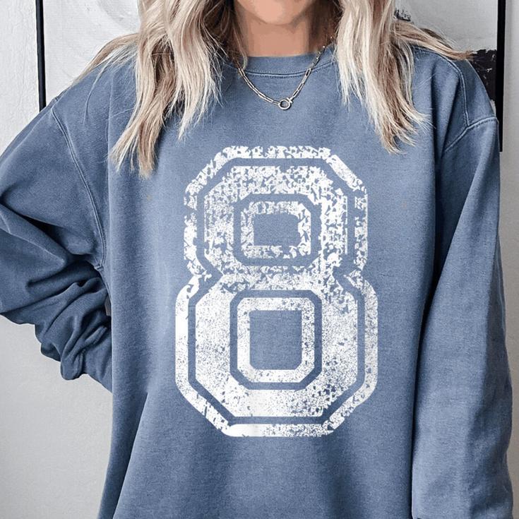 Jersey Number 8 Eight T-Shirt Football Number Baseball Mom Comfort Colors Sweatshirt Jersey Number 8 Eight T-Shirt Football Number Baseball Mom Comfort Colors Sweatshirt