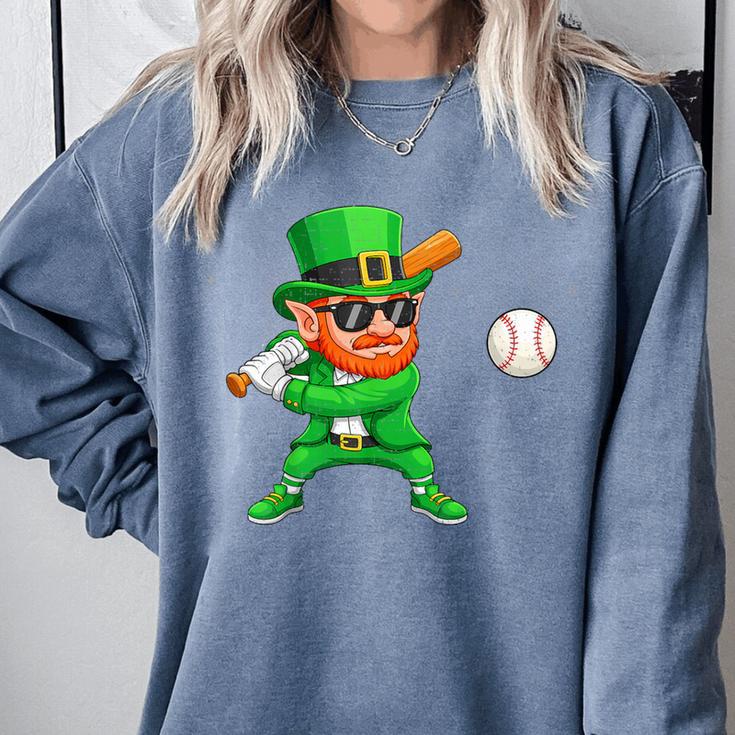 Leprechaun Playing Baseball St Patricks Day Sport Boys Comfort Colors Sweatshirt Leprechaun Playing Baseball St Patricks Day Sport Boys Comfort Colors Sweatshirt