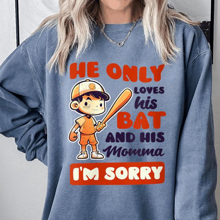 Loves Bat And His Momma Baseball Mom Comfort Colors Sweatshirt Loves Bat And His Momma Baseball Mom Comfort Colors Sweatshirt