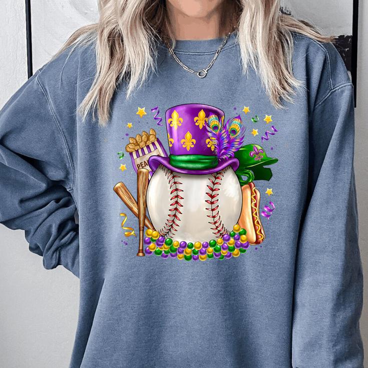 Mardi Gras Baseball Jester Hat Fleur De Lis Boys Girls Kids Comfort Colors Sweatshirt
