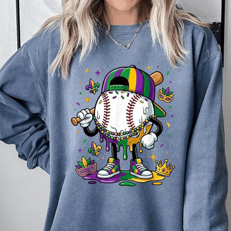 Mardi Gras Ice Cream Drip Baseball Carnival Party Mask Boys Comfort Colors Sweatshirt Mardi Gras Ice Cream Drip Baseball Carnival Party Mask Boys Comfort Colors Sweatshirt