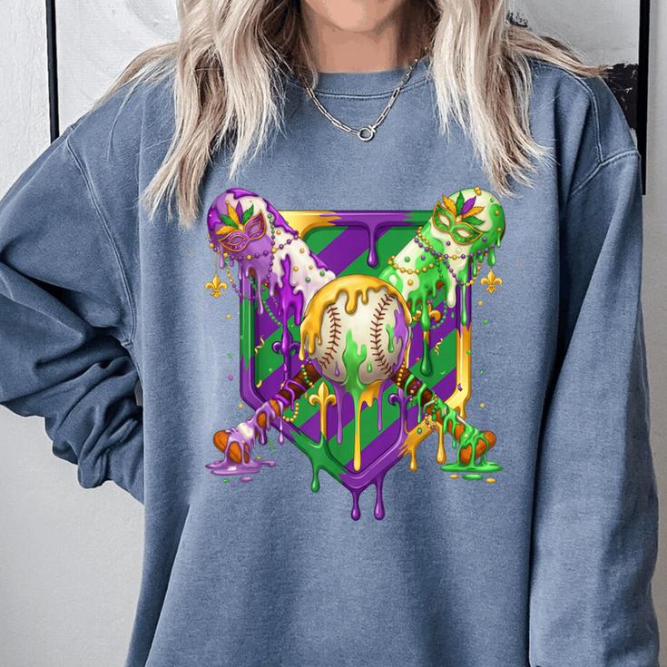 Mardi Gras Ice Cream Drip Baseball Sports For Men Women Kids Comfort Colors Sweatshirt Mardi Gras Ice Cream Drip Baseball Sports For Men Women Kids Comfort Colors Sweatshirt